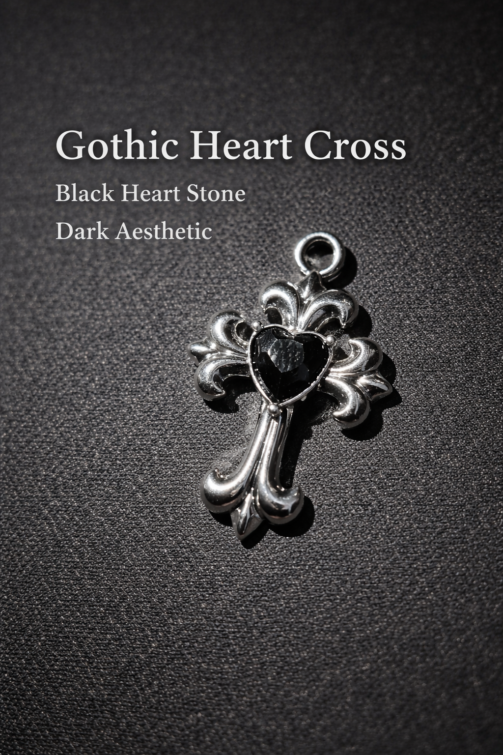 Gothic Heart Cross Pendant