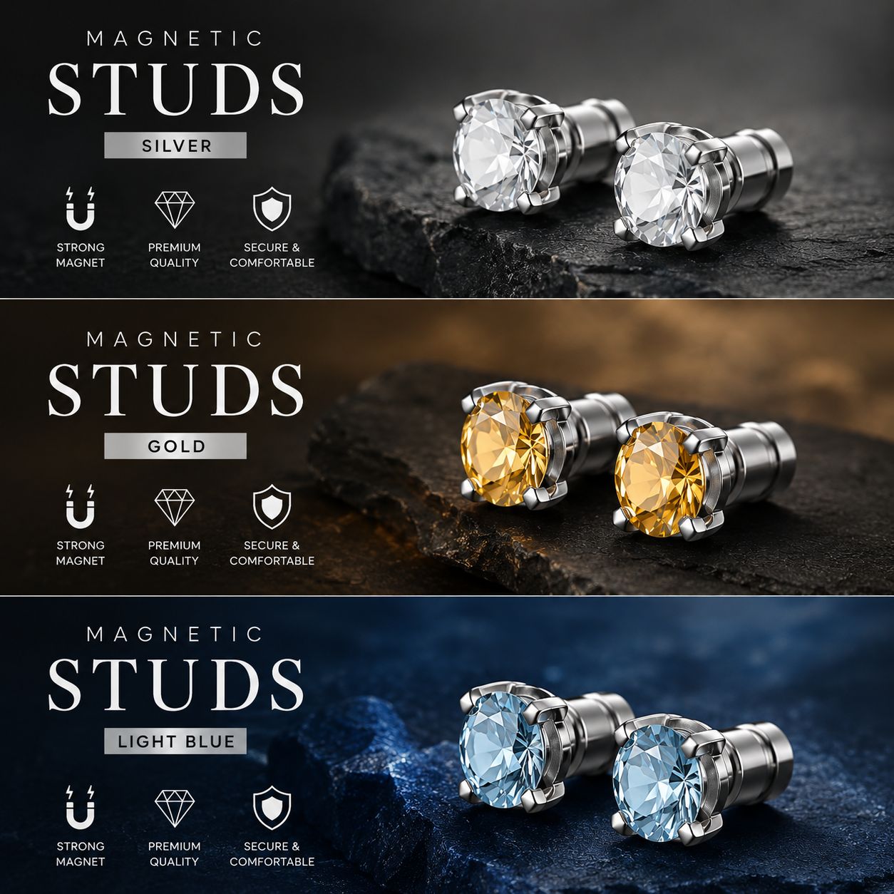 Ultra Shine Studs (magnetic)